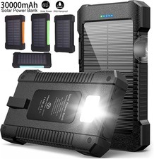 2025 Super 30000000mAh USB Portable Charger Solar Power Bank for Cell Phone