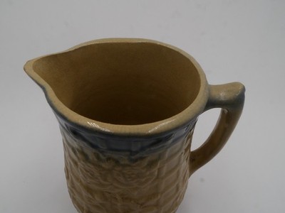 Rose And Trellis Blue And White Salt Glaze Pitcher 8