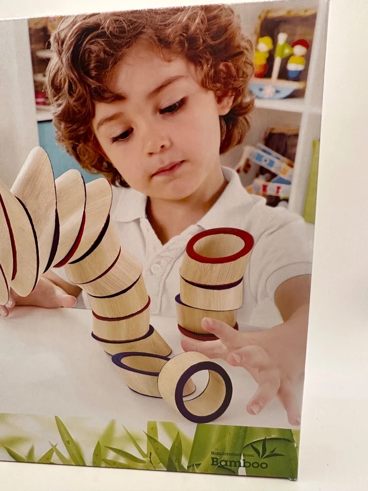 NEW Hape Totter Tower Uniquely Angled Bamboo Blocks Creative Thinking Building - Image 4 of 4