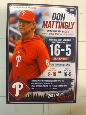 Don Mattingly Custom Card - 2026 Phillies Interim Manager Historic Turnaround