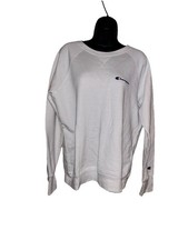 Champion Women s Crew Neck Pullover Sweatshirt Size Large Great Condtion White