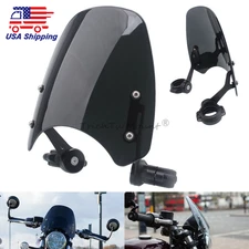 Motorcycle Windshield Windscreen w/Bracket For 17-2023 Triumph Bonneville Bobber