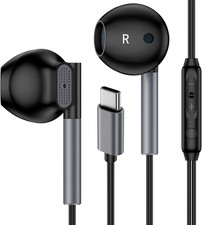USB-C Wired Earphones for Samsung Galaxy S25  S20  iPhone 15  17, Type-C Headphon