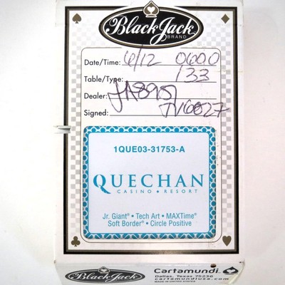 Quechan Casino Resort Playing Cards Black Jack Cartamundi Arizona California
