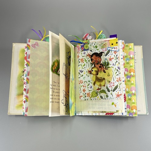 Rand McNally Elf Book Amos Learns to Talk 1958 Junk Journal Handmade Vintage Eph - Picture 12 of 21