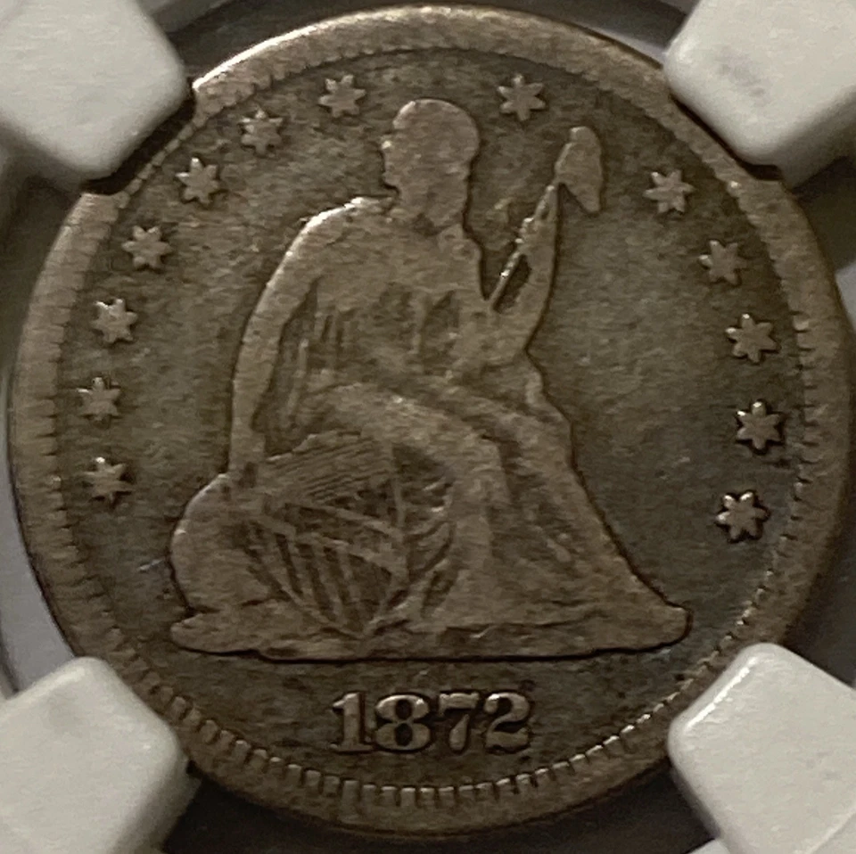 1872 Seated Liberty Quarter NGC VG10 Choice Original Surfaces  - Image 2 of 4