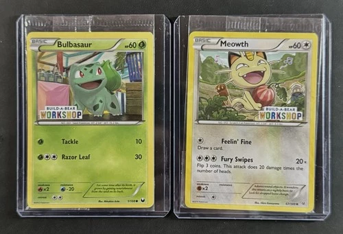 Pokémon TCG 2 Card Bundle Bulbasaur Meowth Build-A-Bear Stamped Promo (SEALED)