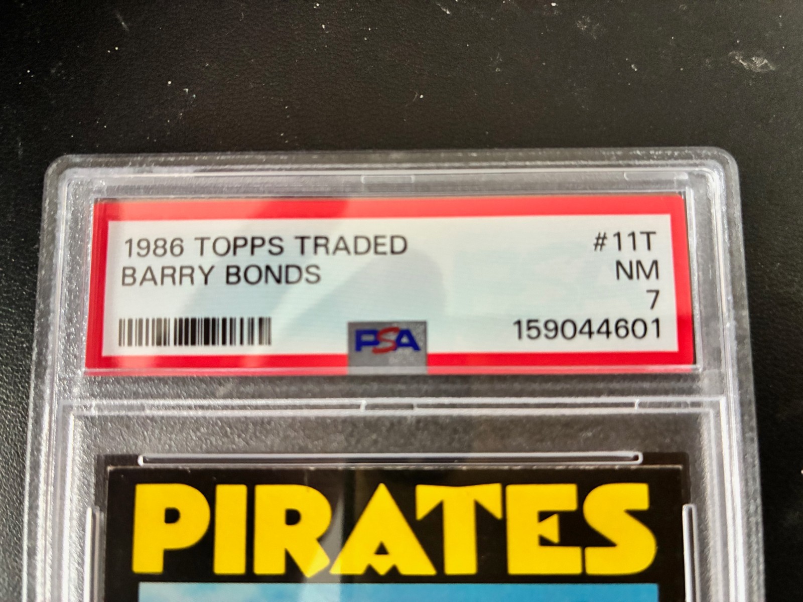 1986 Topps Traded Barry Bonds RC Rookie #11T PSA 7 NM Pittsburgh Pirates view 3
