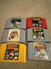 N64 Game Lot Authentic Paper Mario Bomberman Spider-Man Silicon Valley Donkey Ok