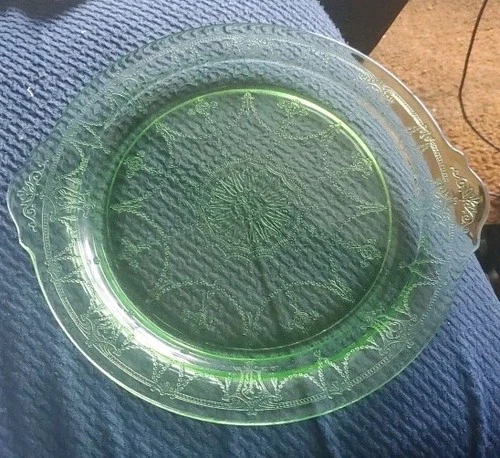 Vintage  Ballerina Cameo Round Handled 11 In Platter Glows