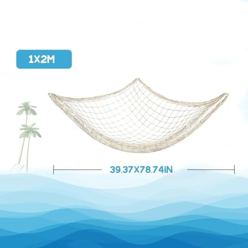  2PCS Fish Net Decorative - Fish Net Decorations Decorative Netting Nautical 