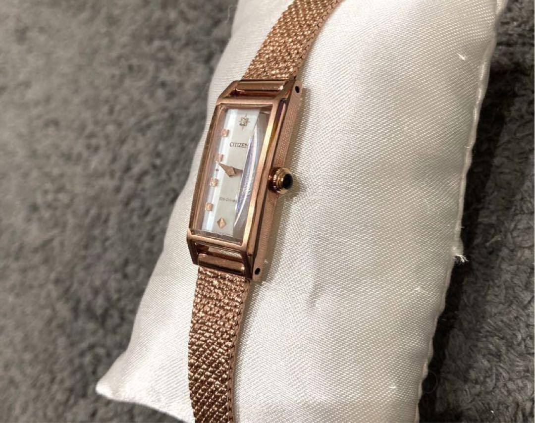 美品【CITIZEN】Kii Exclusive pink gold CITIZEN kii EG7045-62D photovoltaic eco-drive pink gold