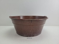 Miska emaliowana stara antyczna dekoracja doniczka ogród brązowa ø42cm #2513368