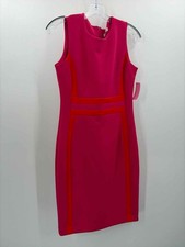 Pre-Owned Calvin Klein Pink Size 6 Knee Length Sleeveless Dress