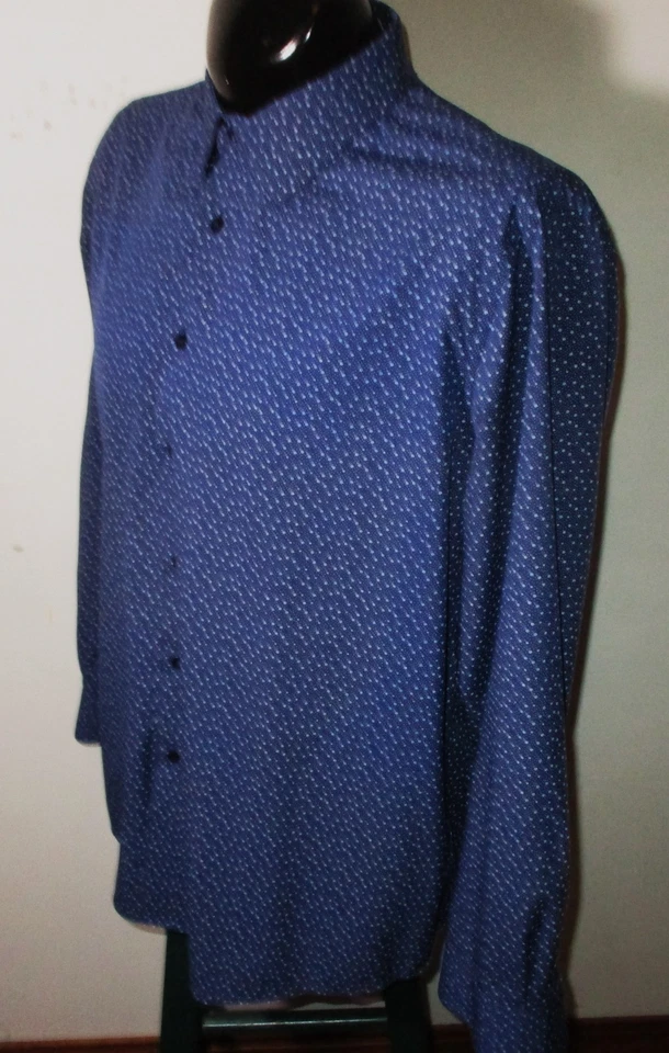 LUCKY BRAND Blue "Slim Fit" 4 Way Stretch Dress Shirt Size 17/17.5/34-45 NWOT - Image 4 of 4