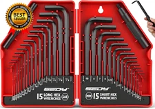 32-Piece Hex Key Wrench Set, Metric and SAE Allen Wrenches