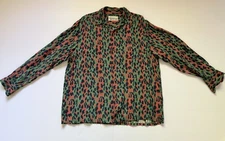 Wacko Maria GUILTY PARTIES Leopard L/S Long Sleeve Hawaiian Shirt Size Medium