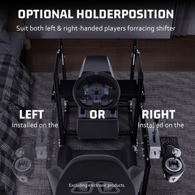 Hottoby 3060 Aluminum Racing Sim Cockpit Stand With Black Seat TV Stand Logitech