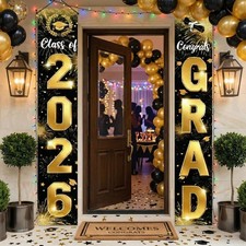 2026 Graduation Decorations Door Porch Banner, Graduation Party Decorations, C
