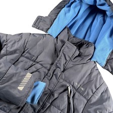 Lands End Puffer Jacket Kids Sz 10-12 Blue Lined Hooded Insulated warm snowboard