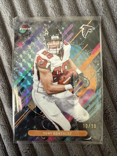 2025 TOPPS FINEST NFL TONY GONZALEZ Black REFRACTOR SP #/10 FALCONS SSP