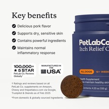 ITCH RELIEF CHEWS For Dogs Pork Flavor 30 Chews Support Healthy Skin PetLab Co