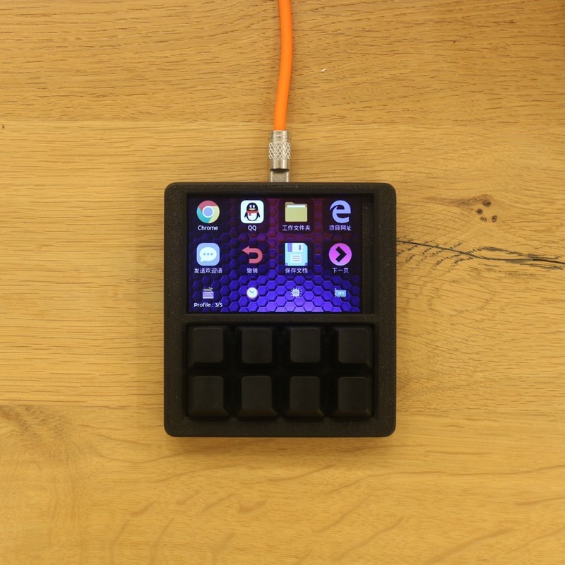 8 Keys Macro Keyboard Mechanical Keypad Hot Swap Designer Kepad with 3.5inch USB