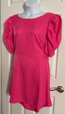 SHEIN CURVE -HOT PINK BABY DOLL DRESS TIE BACK - 3XL - NWOT