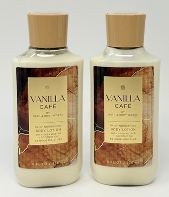 2 NEW BATH & BODY WORKS VANILLA CAFE DAILY NOURISHING LOTION CREAM HAND 8 OZ