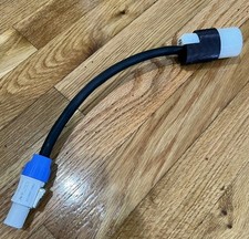 powerCon Gray to Edison 15A Female power Adapter cable 1ft 300V Hubbell