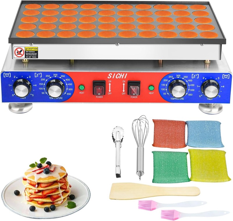 SICHI Mini Pancake Maker - 50Pcs Mini Dutch Pancake Maker With Nonstick 