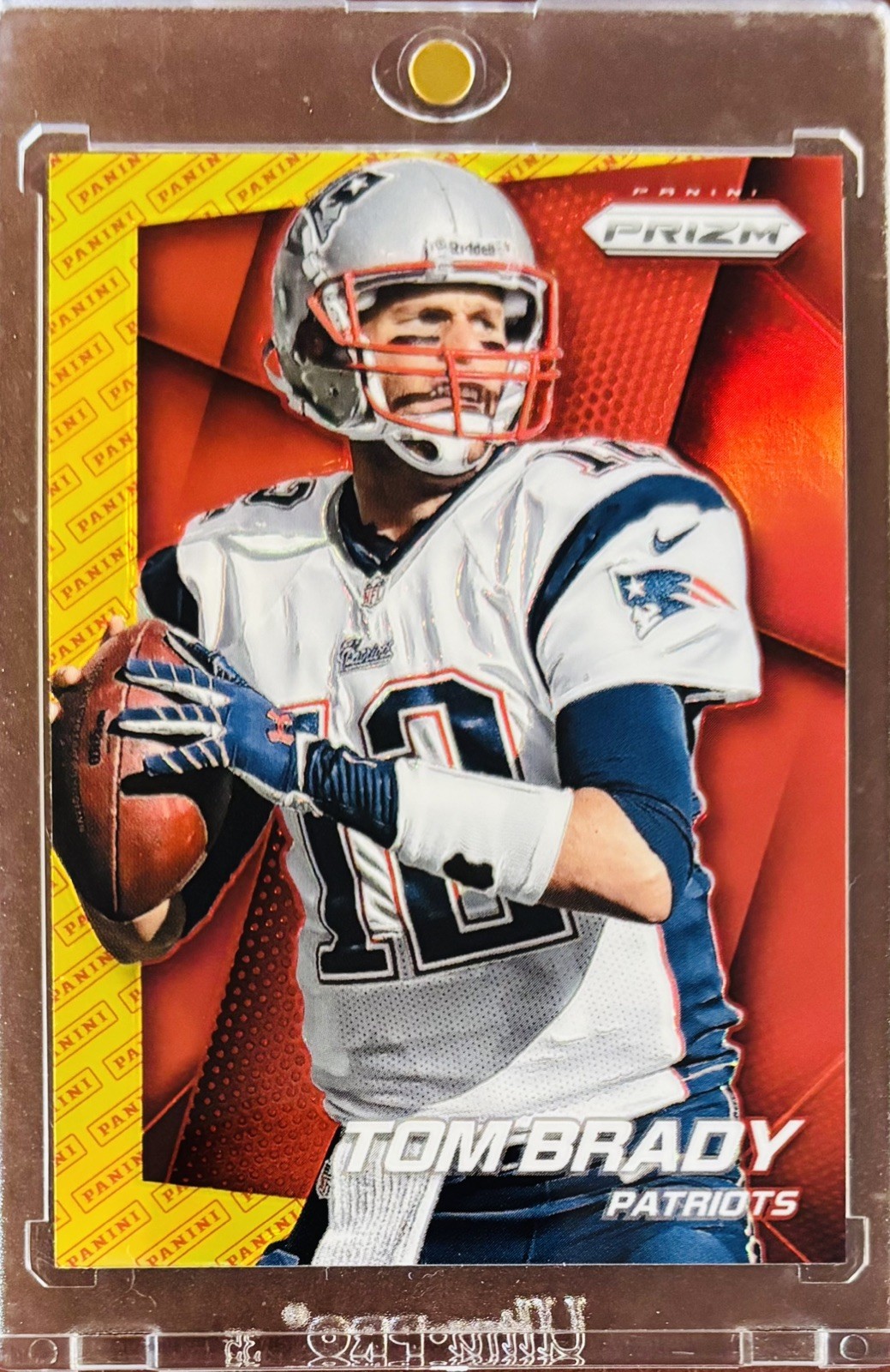 Tom Brady 2014 Prizm Red Gold Panini Logo Prizms Refractor #36
