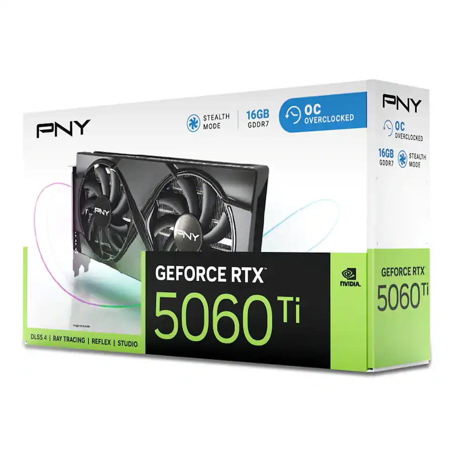 PNY NVIDIA GeForce RTX 5060 Ti 16GB OC Dual Fan Graphics Card for