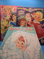 LOT Vintage 1961 1963 1965 Paper Dolls Whitman Publishing Merrill Company Used