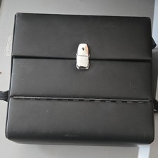 Vintage Minolta XG-M Black Hard Leather Camera Case Tiered Compartment Box Strap