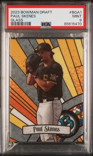 2023 Bowman Draft Chrome PAUL SKENES RARE CASE HIT Stained Glass RC  SSP PSA 9