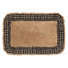 New Primitive Farmhouse TAN BLACK CHECK BATH MAT Area Rug 20" x 30"