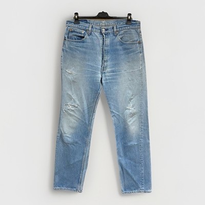 Vintage 90s Levi s 501 Jeans Herren W36 L32 Stone Wash Faded Distressed Made USA