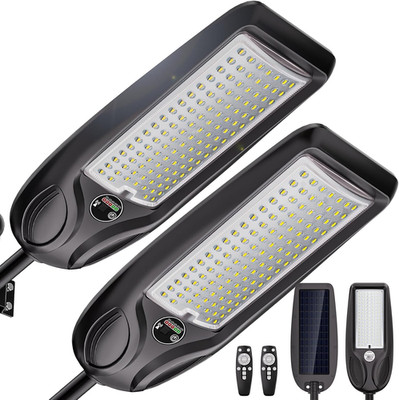 7000W Solar Street Lights 2 Pack, Waterproof LED Flood Light with Remote Control