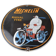 Vintage Michelin Tires Bibendum Sign - Gas Pump Automobile Tyres Service Sign