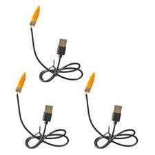 USB 5V LED flame lamp set three simulated can...