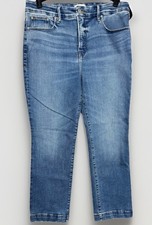 Good American Jeans Good Legs Straight Leg 14/32 Blue Indigo Denim Stretch NWT