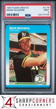 1987 FLEER UPDATE #U-76 MARK McGWIRE ATHLETICS PSA 9
