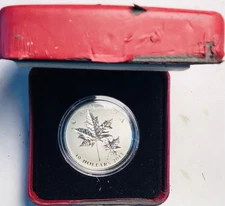 2013 Canadian $10 9999 fine 0.5oz Silver Coin-Maple Leaf RCM .56 Oz COA & Box