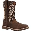 Georgia Boot Core 37 11" Steel Toe Western Pull-On Work Boot, Brown, Size 9.5 W 