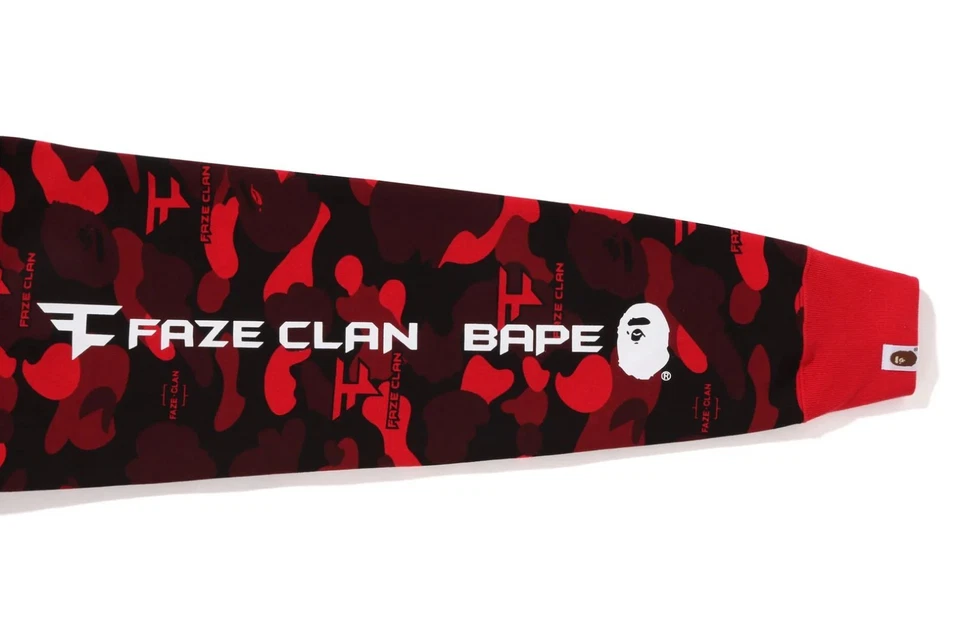 BAPE × FaZe Clan Collaboration Full Zip Hoodie Red Camouflage - XL - Image 4 of 4