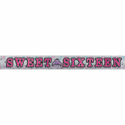 Metallic Flatter-Banner ''Sweet 16 Party'' 3 m