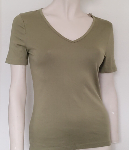 NEW Woman A NEW DAY T~SHIRT TOP BLOUSE Size Small Short Sleeve V-Neck Olive NWT