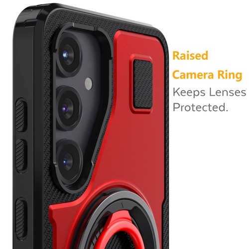 For Samsung Galaxy S25+/S25 Ultra Rugged Hybrid Case Ring Kickstand Holder Cover - Foto 4 di 34