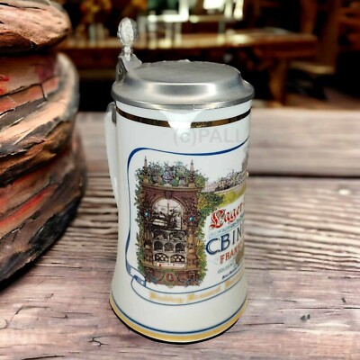VINTAGE BIERKRUG MIT ZINNDECKEL BINDING BRAUEREI BETRIEBSFEST 1993